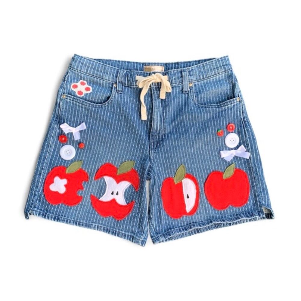 Kut Patchwork Denim Shorts Custom Y2K Kidcore Cottage Size 8